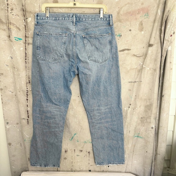 Agolde Parker Easy Fit Straight Leg Crop Ankle Jeans in Blur - Picture 4 of 7